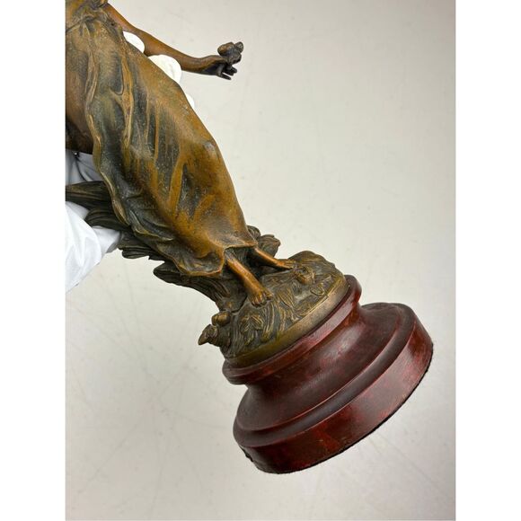 Antique L & F Moreau Chemin des Fleurs Spelter Bronze Woman Sculpture France - Picture 2 of 14